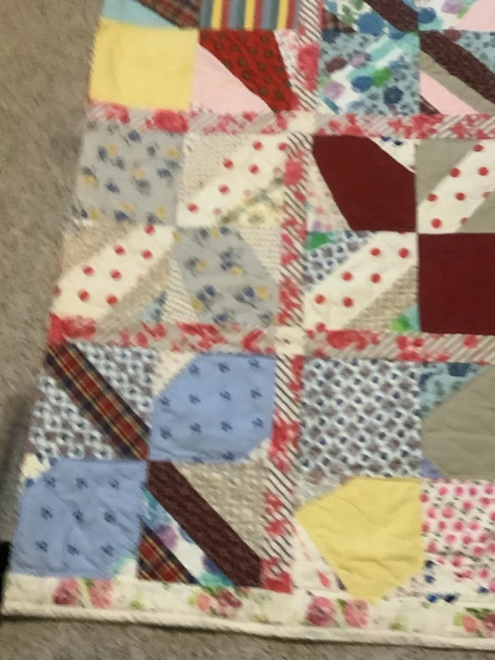 Vintage-Inspired Patchwork Quilt in Multi-Color